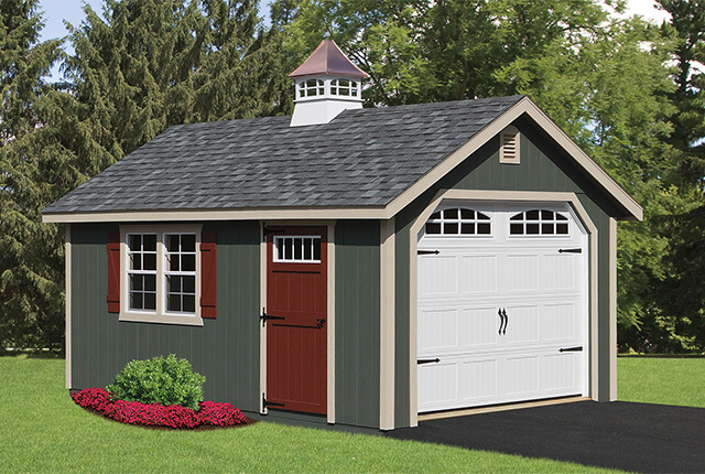 12'x20' Classic Garage with Copper Top Cupola