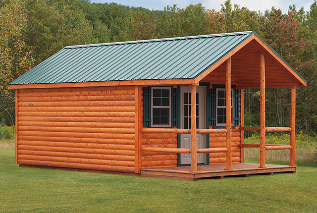 12'x26' Log Style Cabin with Metal Roof