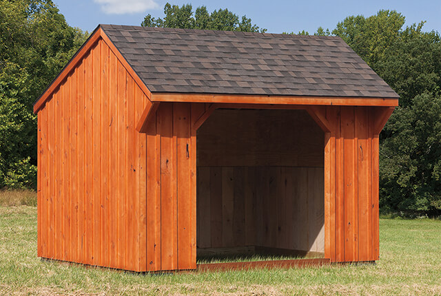 Board and Batten Run-in with Stained Siding