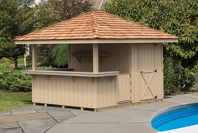 10'x12' Outdoor Bar with Cedar Shake Roof