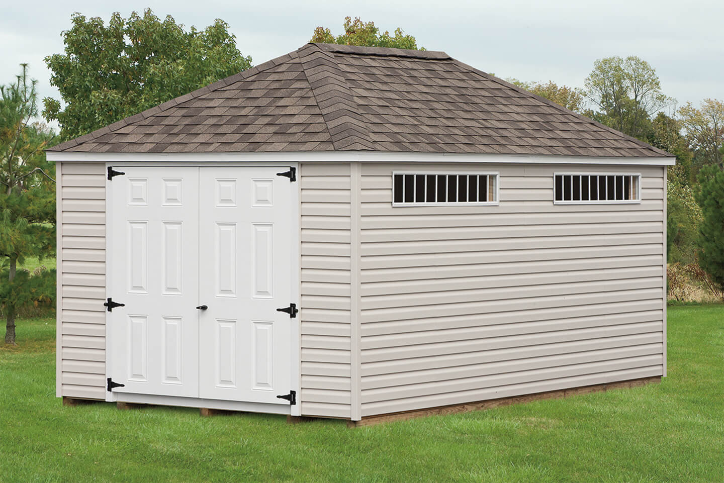 Mini Barn &amp; Hip Roof Sheds Cedar Craft Storage Solutions